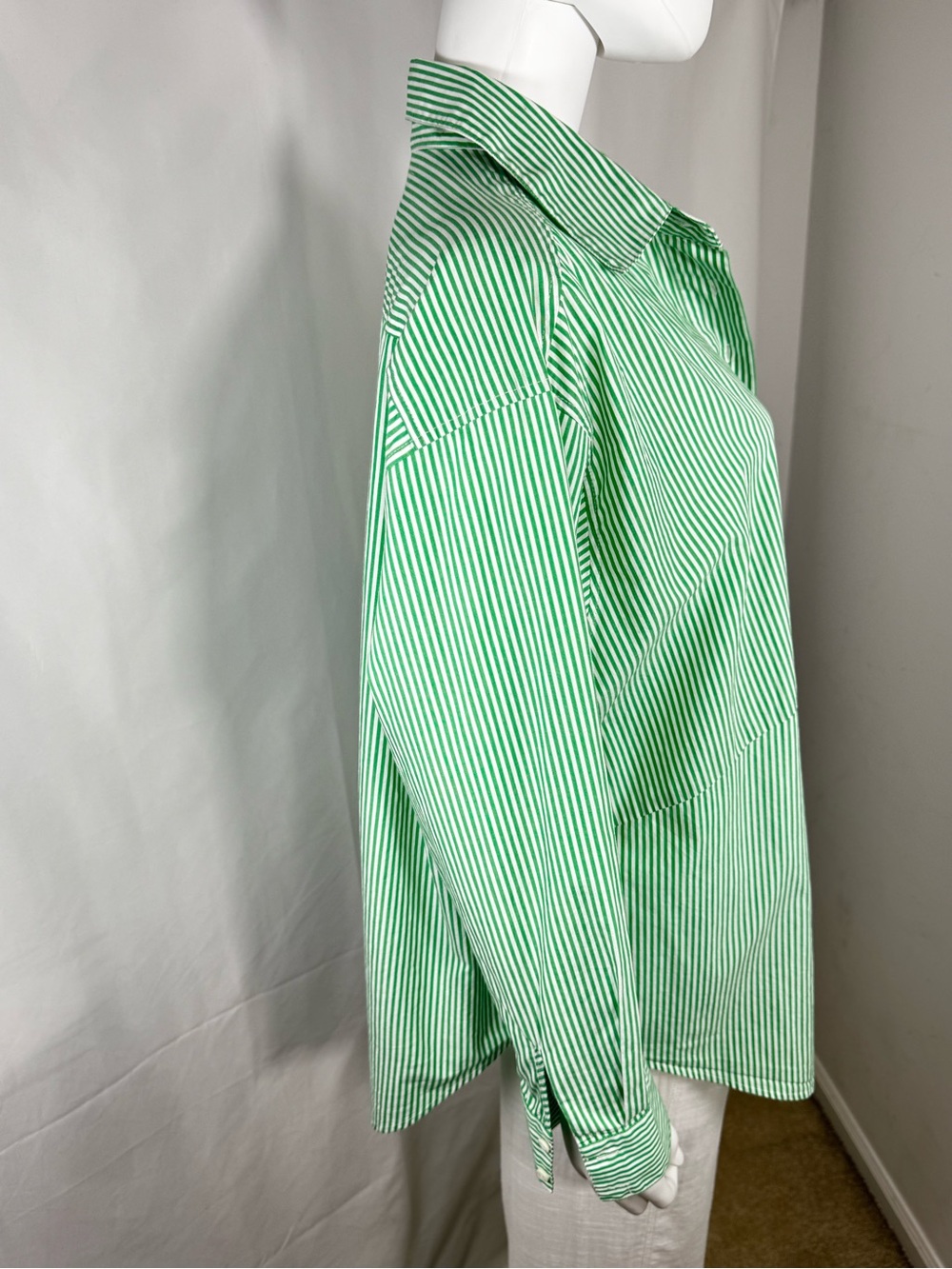 Favorite Daughter The Door’s Always Open Ex-Boyfriend Shirt Green Stripe S - Picture 7 of 11